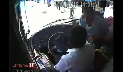 Otobüs şoförüne ’akbil’ dayağı kamerada