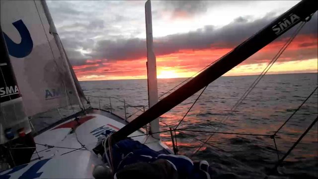 Coucher de soleil pour Paul Meilhat / Vendée Globe