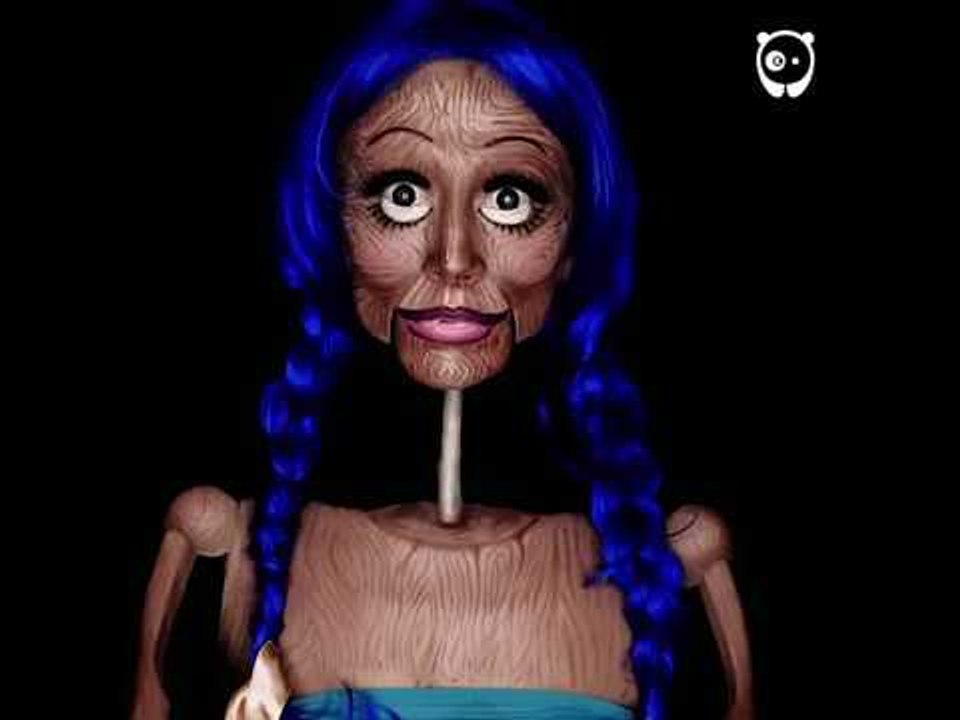 Cette poupée de bois psychédélique est en fait une femme maquillée !