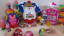 GIANT KINDER SURPRISE EGG AND PEPPA PIG PLAYDOH EGG FILLED WITH FUN TOYS