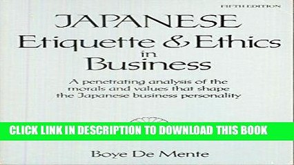 [PDF] Japanese Etiquette and Ethics in Business Full Collection