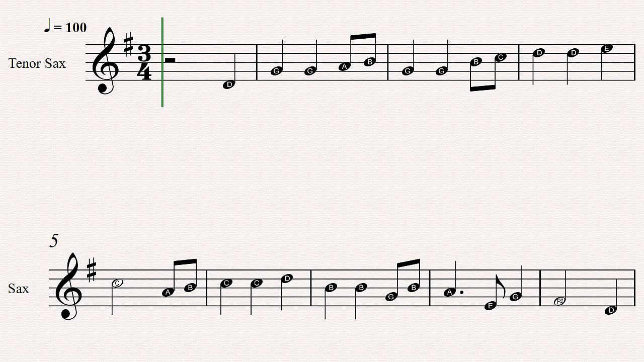 Tenor Sax Christmas Sheet Music: Away In A Manger