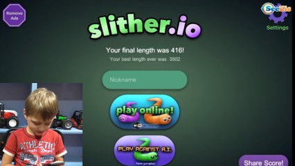 Игра СЛИЗАРИО от Игорька Развлечение для детей Slither.io Funny Games for Children