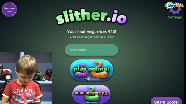 Игра СЛИЗАРИО от Игорька Развлечение для детей Slither.io Funny Games for Children