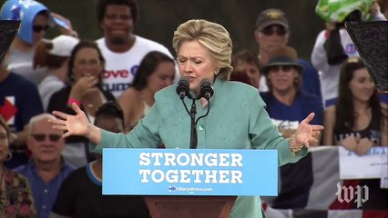 Clinton rally ends in pouring rain