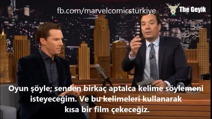 Benedict Cumberbatch ile Jimmy Fallon aptalca kelimeler kullanarak kısa bir film çekiyor