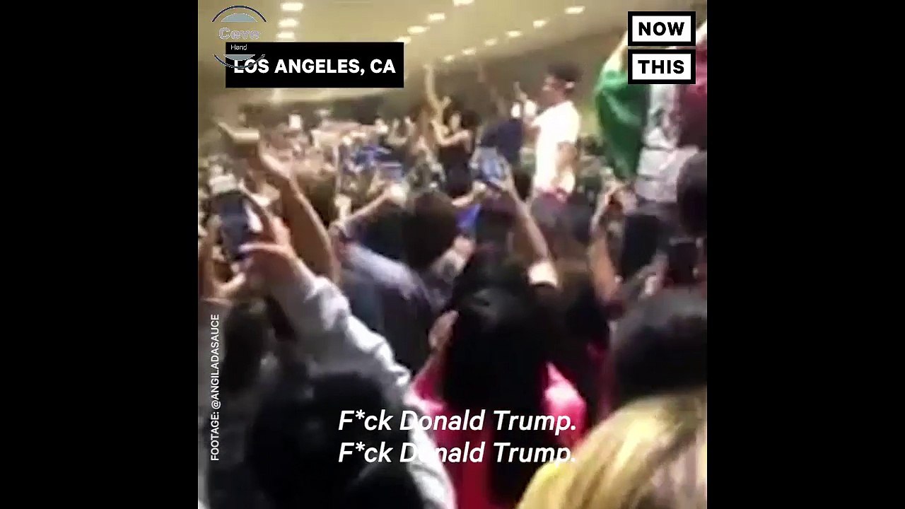 Americans Burn flag as a sign of protest Victory Donald Trump