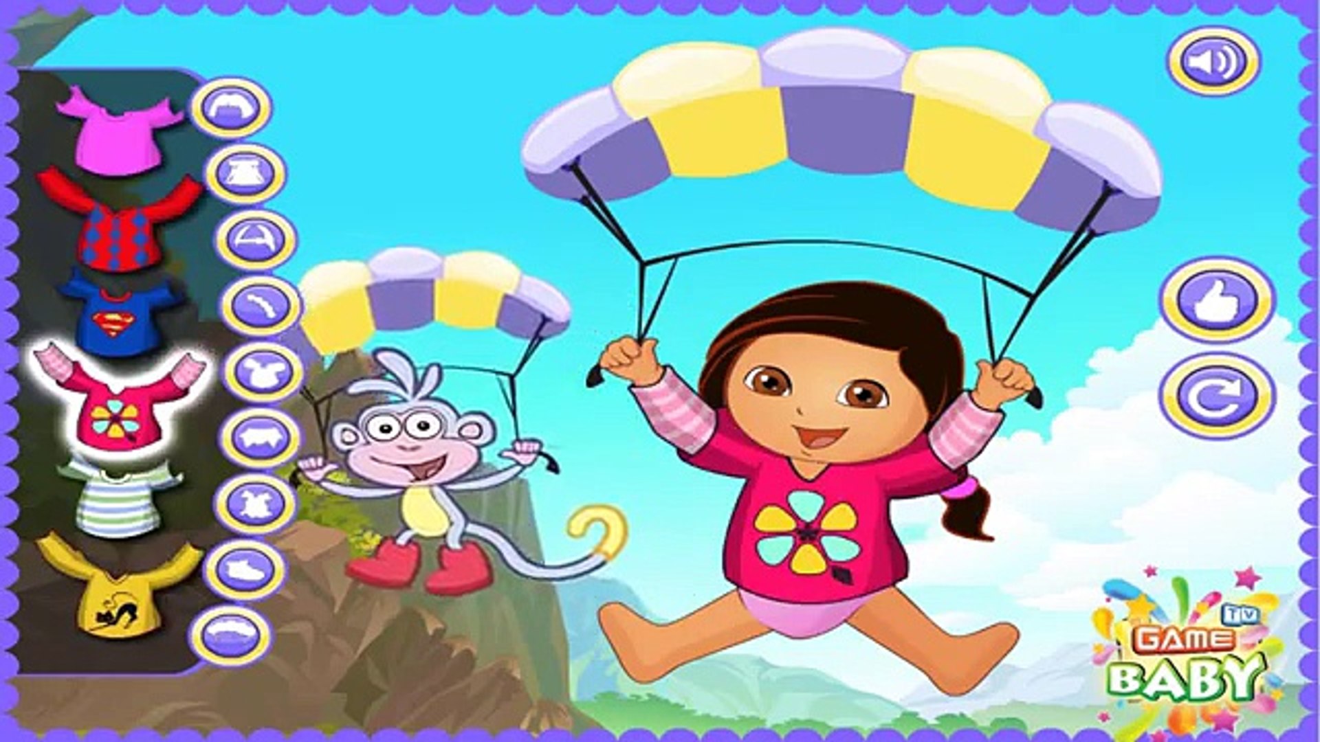 ⁣Game Baby Tv Episodes 49 - Dora The Explorer - Dora Parachuting Adventure Games