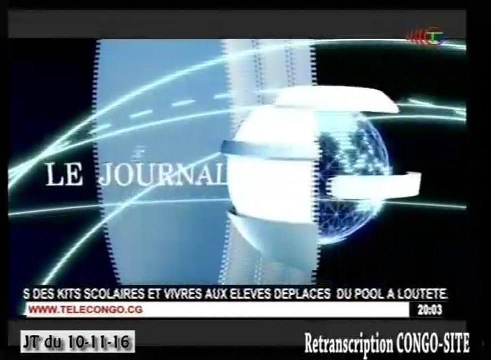 Journal de 20h TVCongo du Jeudi 10 novembre 2016 -By Congo-Site