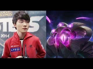 Xem thánh Faker "xịt" khắp thế giới với con tinh trùng khuyết tật Vel'koz đi Mid