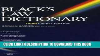 Ebook Black s Law Dictionary (Pocket), 3rd Edition Free Read