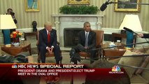 President Obama meets with President-elect Donald Trump at White House in Oval Office