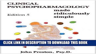 Best Seller Clinical Psychopharmacology Made Ridiculously Simple Free Read