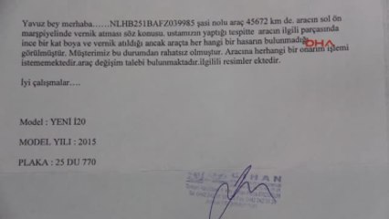 Erzurum - Sıfır Otomobil Hasarsız Ama Boyalı Çıktı