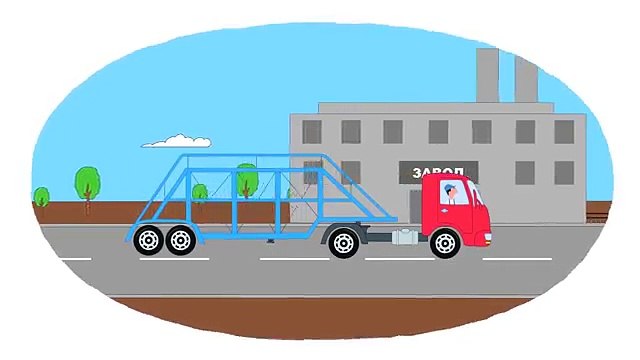 Мультик - Раскраска. Учим Цвета - Мультфильмы про машинки и технику - Грузовые прицепы