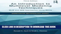[PDF] An Introduction to Multilevel Modeling Techniques: MLM and SEM Approaches Using Mplus, Third