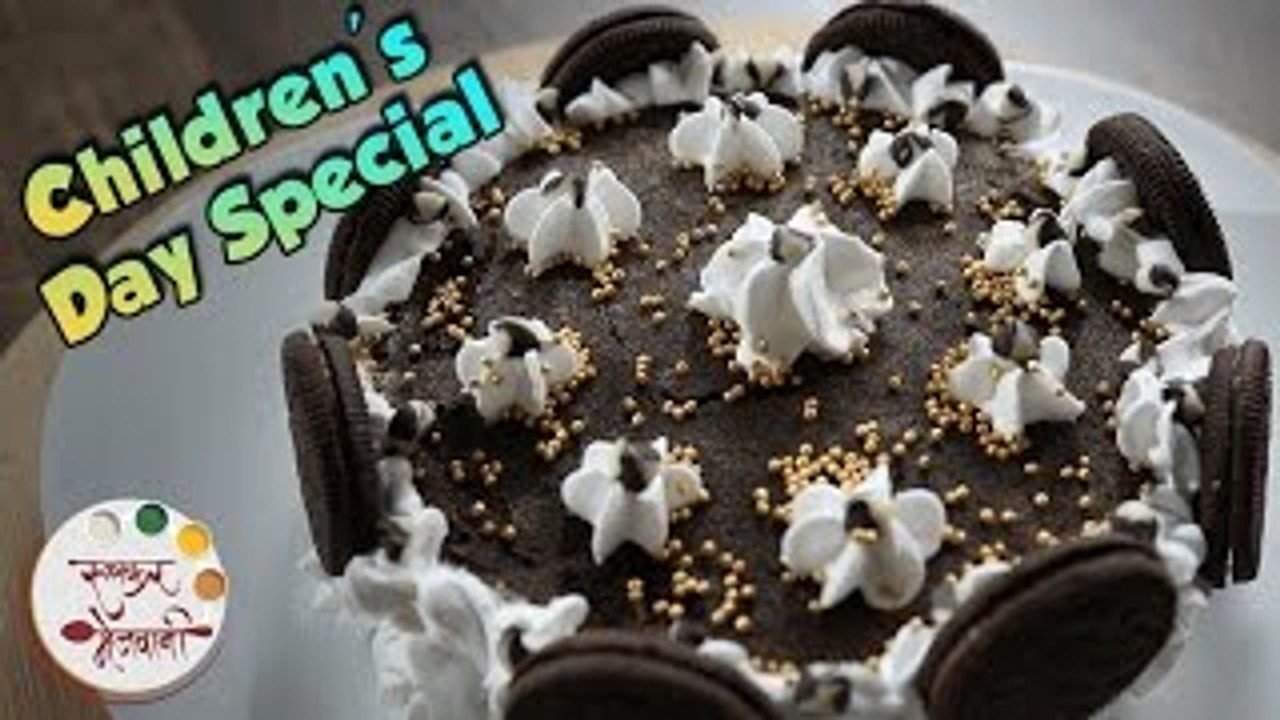 Eggless Oreo Cake | Recipe by Archana | Easy To Bake Biscuit Cake | Sweet Dessert Recipe