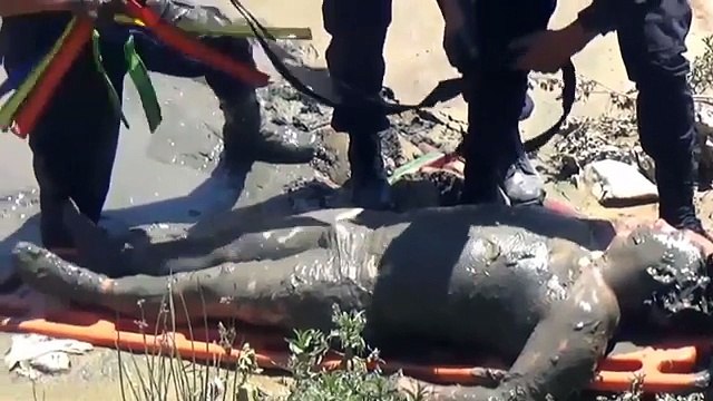 Ivre il est repêché endormi dans une rivière de boue !