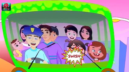 Wheels on the bus - Green bus Song! Wheels on the bus!
