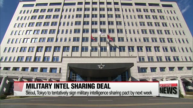 S.Korea and Japan to tentatively sign military intelligence sharing agreement