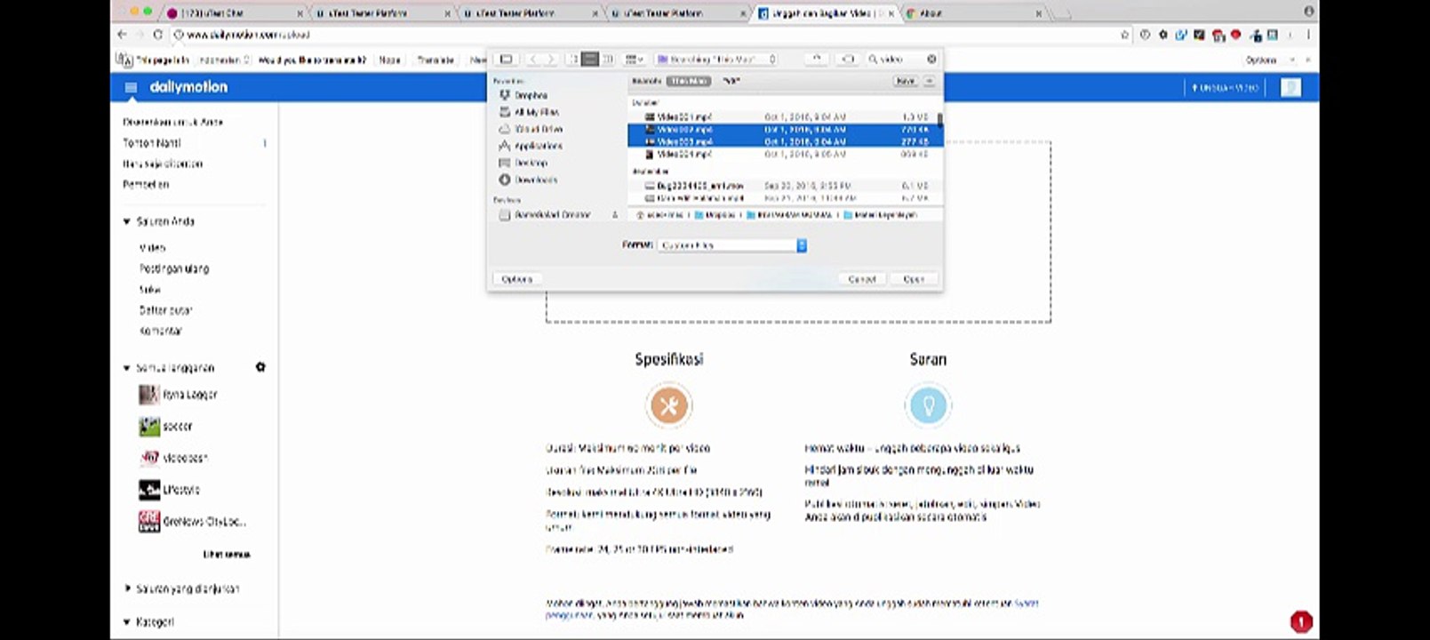 replace video is showing an empty dialog