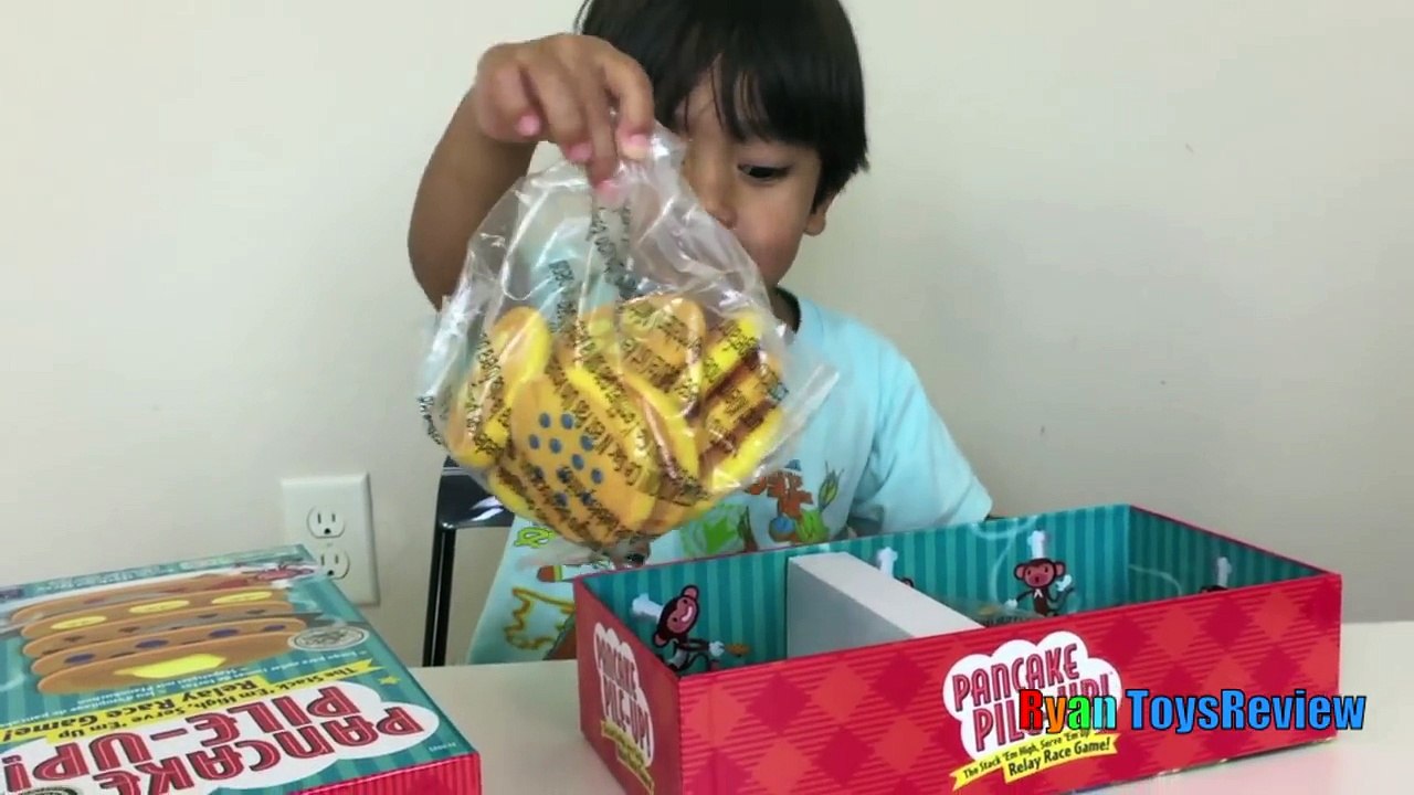 Family Fun Game Pancake Pile Up Spiderman Superman Egg Surprise Toys Kids Video Ryan ToysReview-zxvIpV-KftI