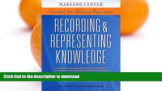 EBOOK ONLINE  Recording   Representing Knowledge: Classroom Techniques to Help Students