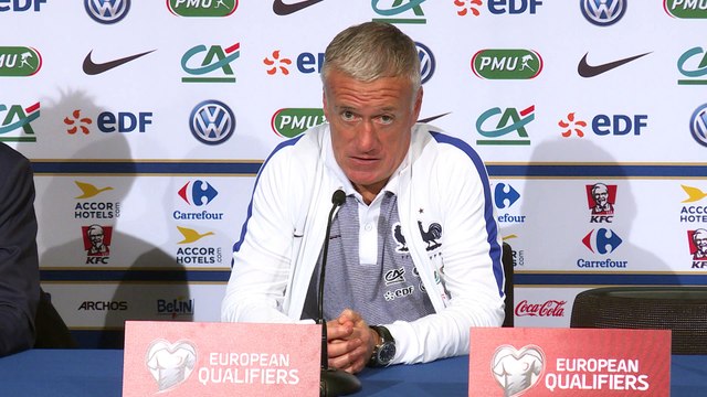 Qualifs CM 2018 France - Suède: conférence d'avant match de Didier Deschamps