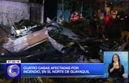 Cuatro casas afectadas por incendio en el norte de Guayaquil