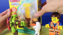 Frozen Olaf, TMNT Michelangelo, and Lego Emmet Eat Play Doh Chocolate Popper DisneyCarToys