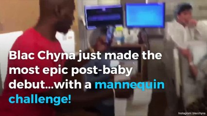Blac Chyna did the 'mannequin challenge' while having her baby