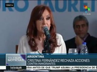 Argentina: Cristina Fernández rechaza acciones contra los migrantes