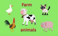 Farm animals for children toddlers. 3D animated picture show. Cartoons for babies. Learn English.