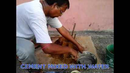 How to make Tree pot like a hill with coarse cotton cloth and cement