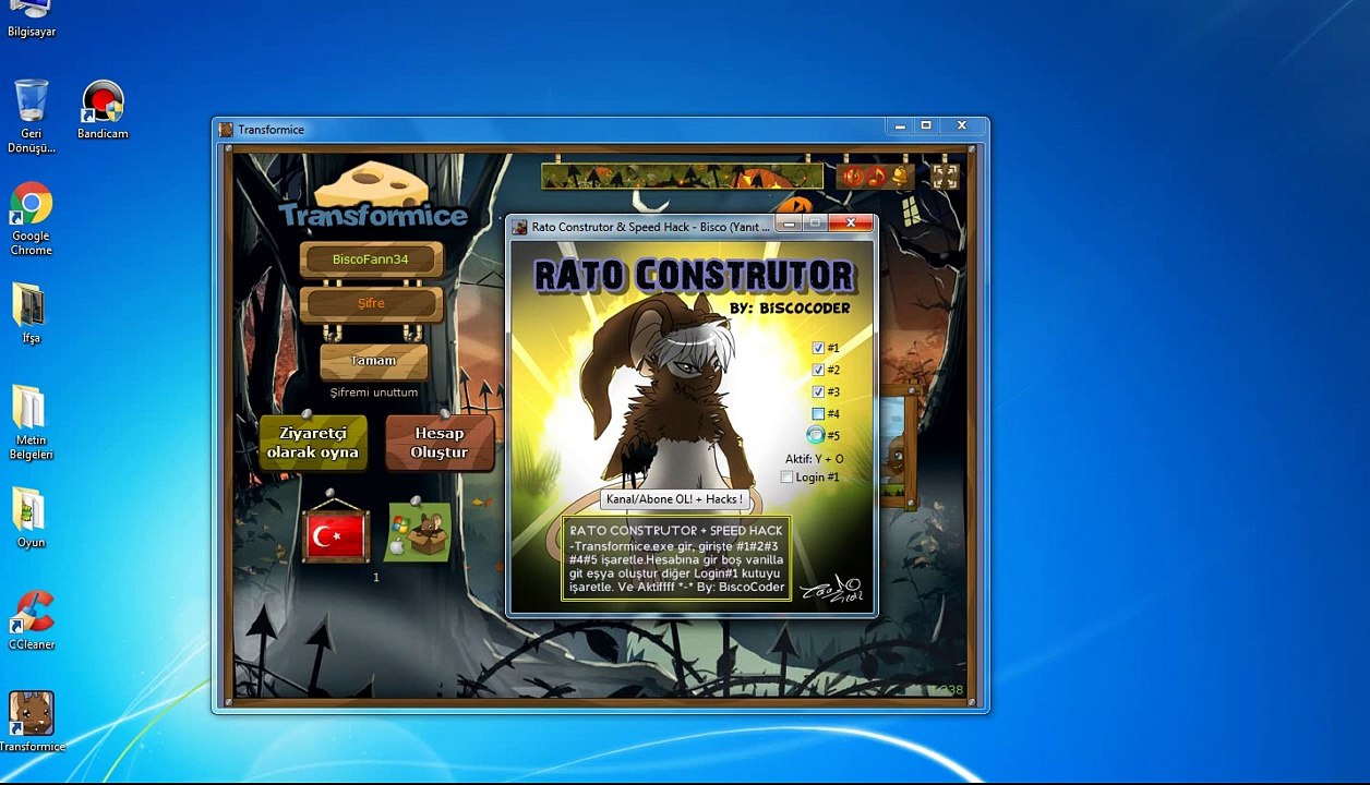 Rato Construtor + Speed hack-2017 Transformice!