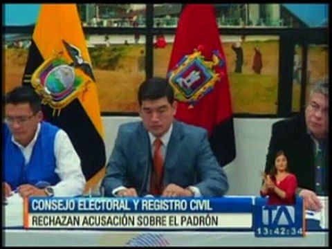 Consejo Electoral y Registro Civil rechazan acusación sobre el padrón electoral