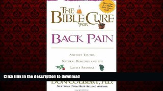 Buy book  The Bible Cure for Back Pain: Ancient Truths, Natural Remedies and the Latest Findings