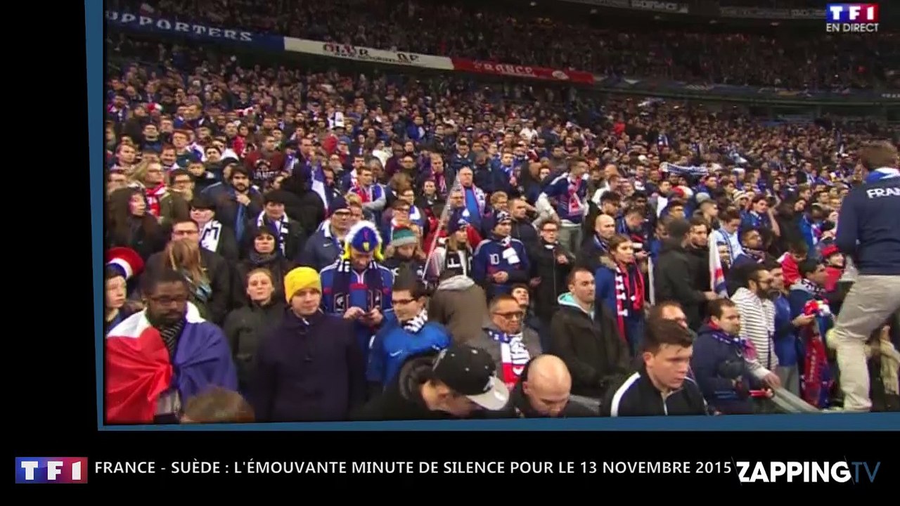 France-Suède - Attentats de Paris : L'émouvante minute de silence en hommage aux victimes (Vidéo)