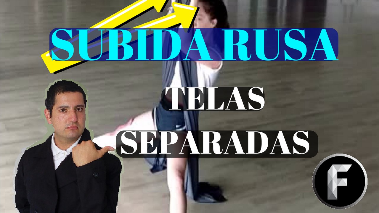 telas aereas, tutorial de circo, subida rusa con telas separadas