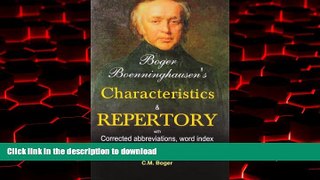 Best book  Boger Boenninghausen s Characteristics   Repertory With Corrected Abbreviations,Word