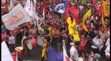 Cientos de manifestantes salen a las calles en Sao Paulo contra Temer
