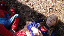 Little Heroes Spiderman vs Supergirl in Real Life | Wolverine Warns Supergirl | SuperHero Kids Movie