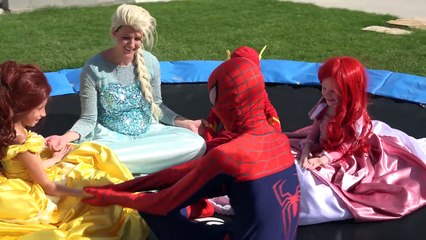 Bad Baby Supergirl VS Maleficent vs frozen Elsa and spiderman in real life and ariel the mermaid