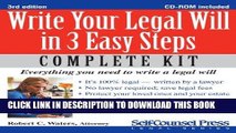 Ebook Write Your Legal Will in 3 Easy Steps - US: Everything you need to write a legal will (Legal