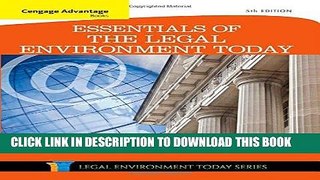 Best Seller Cengage Advantage Books: Essentials of the Legal Environment Today (Miller Business