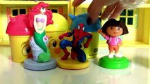 Play Doh Stamper Disney Princess Ariel, Play Doh Stamper Spiderman, Play Doh Stamper Peppa Pig, Dora
