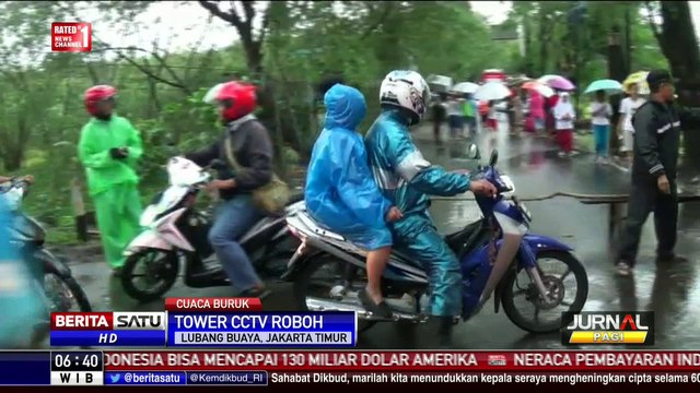 Hujan Deras, Tower CCTV di Lubang Buaya Roboh