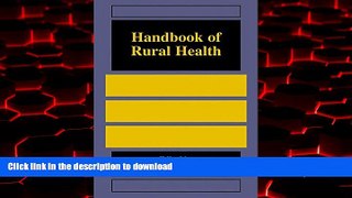 Best book  Handbook of Rural Health online to buy