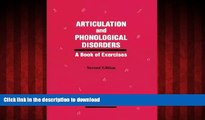 Buy book  Articulation   Phonological Disorders: A Book Of Exercises (Religious Contours of