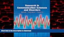 liberty book  Research in Communication Sciences and Disorders: Methods-Applications-Evaluations